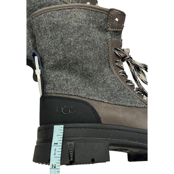 UGG 7.5 ASHTON ADDIE TIPPED SNOW BOOT GREY WATERPROOF FULL-GRAIN LEATHER WOMENS - Picture 10 of 13